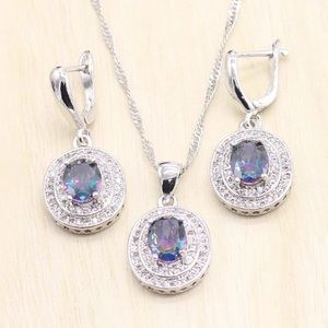 S925 Mystic Topaz Jewelry Set
